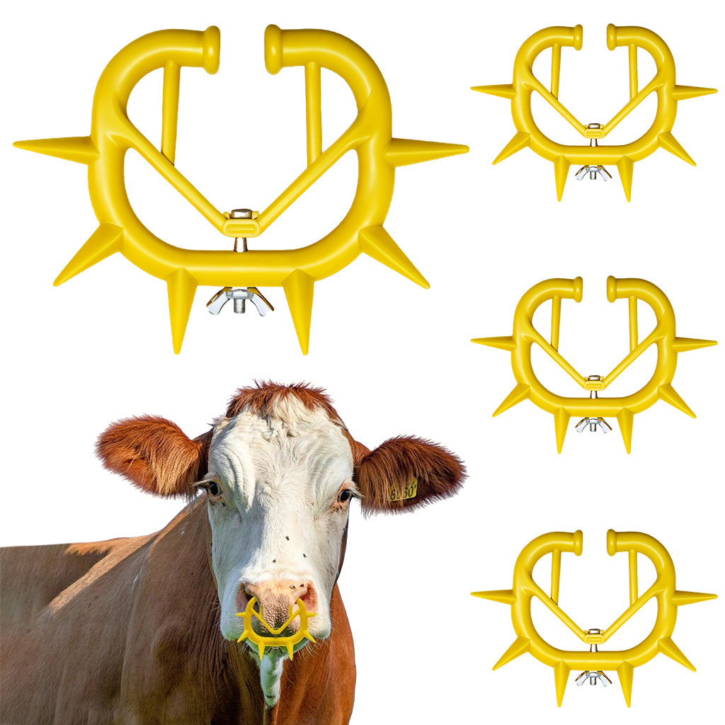 HASTHIP 4Pcs Cattle Weaning Ring Spiky Weaning Nose Ring for Cattle Durable Plastic PVC Removable Screwing Fix Adjustable Weaning Nose Rings HASTHIP 4Pcs Cattle Weaning Ring Spiky Weaning Nose Ring for Cattle Durable Plastic PVC Removable Screwing Fix Adjustable Weaning Nose Rings